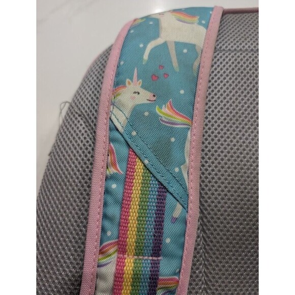 Pottery Barn Kids Mackenzie Backpack Aqua Unicorn Rainbow Parade Pink - Picture 6 of 7